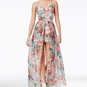Floral Maxi Romper (shorts with dress overlay)